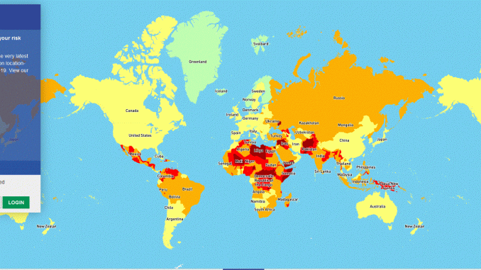 La carte des risques dans le monde