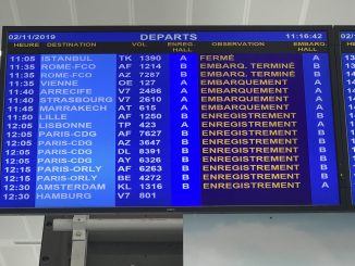 Panneau d'information aéroport